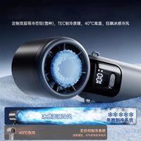 Portable Semiconductor Cooling Fan with Ice Compress, USB Rechargeable Handheld Mini Fan for Outdoor Use