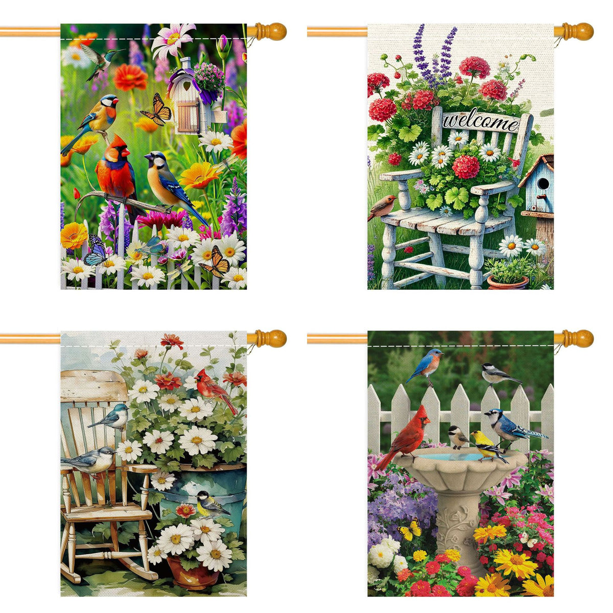 2025 New Cross-border Spring/Summer Sunflower Floral Linen Garden Flag Double-Sided Print Yard Decoration