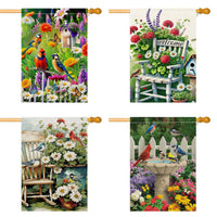 2025 New Cross-border Spring/Summer Sunflower Floral Linen Garden Flag Double-Sided Print Yard Decoration