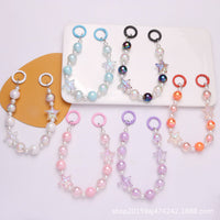 Iridescent Acrylic Star Keychain with Colorful Bead Accents for Bags