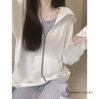 Women's UPF 50+ Sun Protection Hoodie - Ice Silk, Thin, Long Sleeve, UV Resistant, Breathable Cardigan for Outdoor Summer