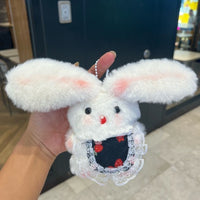 Cute Squeaky Bib Bunny Keychain Pendant for Bags and Gifts