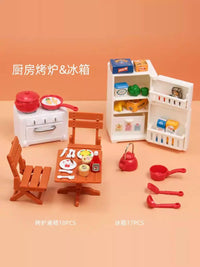 Miniature Dollhouse Furniture & Appliance Set for Kids' Pretend Play Kitchen