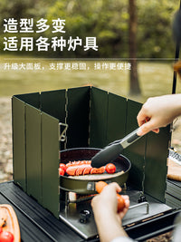 Portable Folding Camping Stove Windshield for Cassette Gas Stove