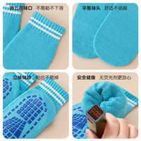 Fleece Lined Non-Slip Trampoline Socks for Adults & Kids - Warm Mid-Calf Indoor Floor Socks