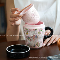 Creative Ceramic Swan Mug with Lid and Infuser, Gift Box Option, for Tea, Coffee, Milk