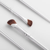 Angled Nose Contour Brush Set - 2 Pcs Metal Handle Professional Detail Sculpting Brushes