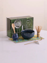 Japanese Ceramic Matcha Tea Ceremony Set with Bamboo Whisk and Bowl