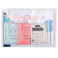 A4 Transparent Plastic Document Folder with Snap Button Closure for Office and School