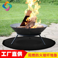 Fire Pit Mat, Round Fiberglass Silicone Fireproof Pad for Outdoor Patio Deck Grill