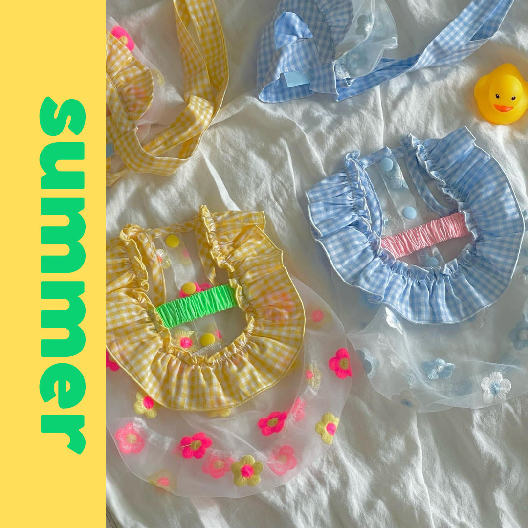 Summer Backless Embroidered Pet Dress for Dogs and Cats