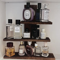 Vintage Style Solid Wood Desktop Storage Rack for Cups and Perfumes