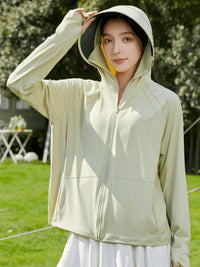 Women's Summer UV Protection Ice Silk Sunscreen Jacket with Detachable Brim