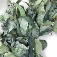 Large White Eucalyptus Wreath for Door Decor, Rustic American Wedding Hanging Ornament