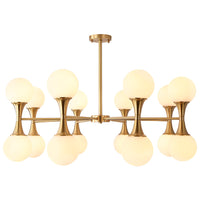 Nordic Molecular Chandelier Frosted Glass Shades Copper Frame Living Room Dining Room Bedroom Lighting
