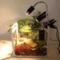 Reptile Basking Lamp Holder with Clamp, Full Spectrum UVA/UVB Light Stand for Turtles and Lizards, Adjustable