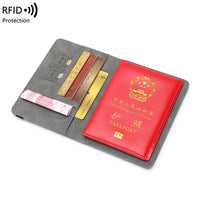 RFID Blocking Passport Holder with Vaccine Card Slot & Multi-Card Slots, Slim Travel Document Organizer