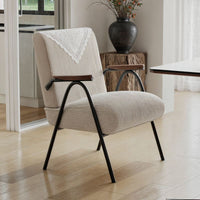 Retro Velvet Armchair with Black Legs for Living Room Bedroom