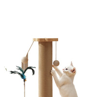Sisal Cat Scratching Post with Teasing Toy and Climbing Frame