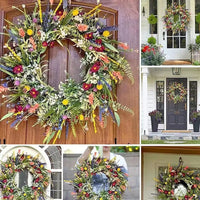 Texas Wildflower Artificial Wreath for Front Door Decor