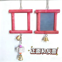 Parrot Chew Toy with Mirror and Mineral Stone, 4-Piece Set
