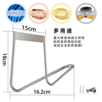 304 Stainless Steel Garden Hose Hanger Wall Mount for Water Pipe, Car Wash Hose, Cable Storage