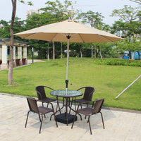 Outdoor Rattan-Style Bistro Table and Chair Set for Patio Balcony Cafe