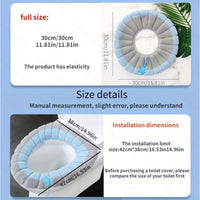 Knitted Toilet Seat Cover Cushion for All Seasons, Thickened Washable Toilet Seat Pad
