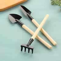Mini Gardening Tool Set with Shovel, Spade, and Rake for Potted Plants and Succulents