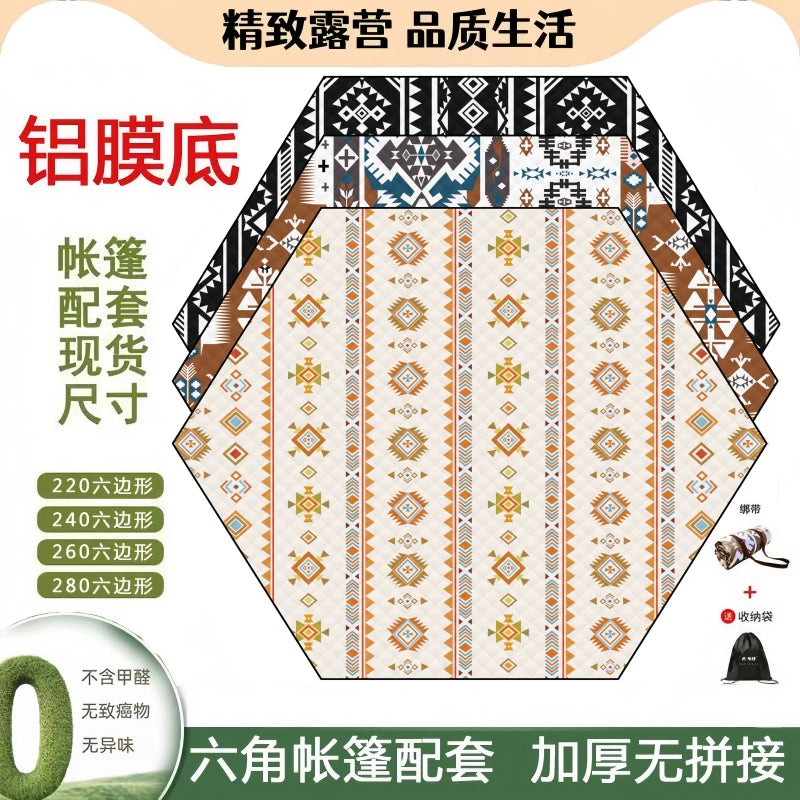 Hexagonal Camping Mat Thickened Moisture-proof Tear-resistant Picnic Blanket for Outdoor Tent