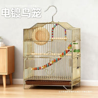 Large Stainless Steel Plated Bird Cage for Parrots Budgies Cockatiels Mynah Birds Breeding Metal Cage
