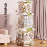 Stackable Transparent Storage Box with Lid for Toys, Snacks, and Blocks