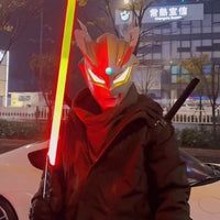 Touch-Activated Light-Up Ultraman Helmet for Cosplay - Adult and Kids Sizes