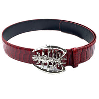 Motorcycle Punk Style Crocodile Pattern Belt with Dark Aesthetic