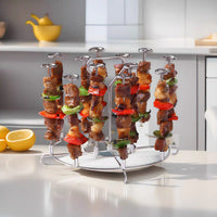 304 Stainless Steel Air Fryer Vertical Roasting Rack Skewer Set for Home Kitchen Oven Accessories
