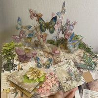 Colorful Gilded Butterfly Handmade 3D Pop-Up Book DIY Material Kit for Friends and Couples, Retro Exquisite Creative Gift