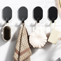 Carbon Steel Adhesive Hooks for Kitchen and Door, No-Drill Wall Mount Key Holder