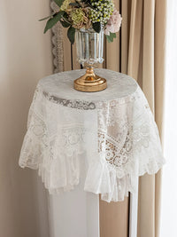 French Vintage Lace Air Conditioner Cover Towel Embroidered Dust Cover for Round Vertical AC Units