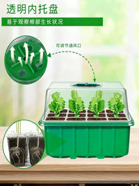 12-Hole Seed Starter Tray Kit with Humidity Dome and Base, Reusable Plant Germination Station