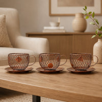 Creative Coffee Cup Candle Holder Set for Desktop & Home Decor