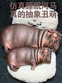 Realistic Hippo Plush Toy Pillow Stuffed Animal