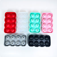 Silicone Sphere Ice Cube Mold for Home Bar, 8-Cavity Ice Ball Maker with Funnel