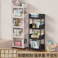 Multi-layer Rolling Storage Cart with Wheels, U-shaped Opening, for Books, Snacks, Living Room, Bedroom, Dorm