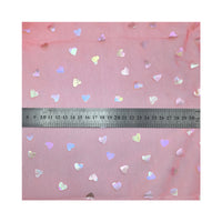 Iridescent Heart Mesh Fabric for Princess Dresses, Stage Costumes, and DIY Crafts