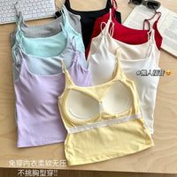 Women's Padded Camisole Tank Top with Built-in Bra for Summer
