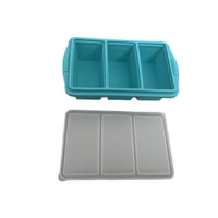 Large 3-Compartment Silicone Ice Cube Tray with Lid - Food Grade Leak-Proof Square Ice Mold for Big Ice Cubes
