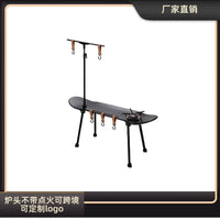 Portable Skateboard Camping Table with Hooks and Stove Option