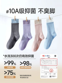 Anti-Slip Yoga Pilates Socks for Women, Mid-Calf, Thin, Antibacterial