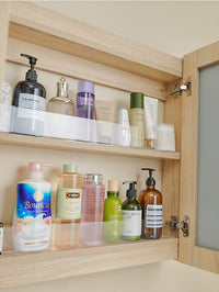 Clear Acrylic Cabinet Shelf Dividers for Bathroom Vanity Organization, Anti-Fall Cosmetic Storage Panels