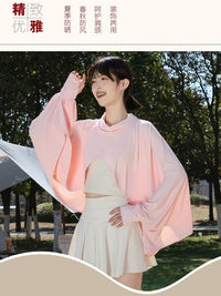 Women's UV Protection Shawl with Hood for Outdoor Cycling and Driving